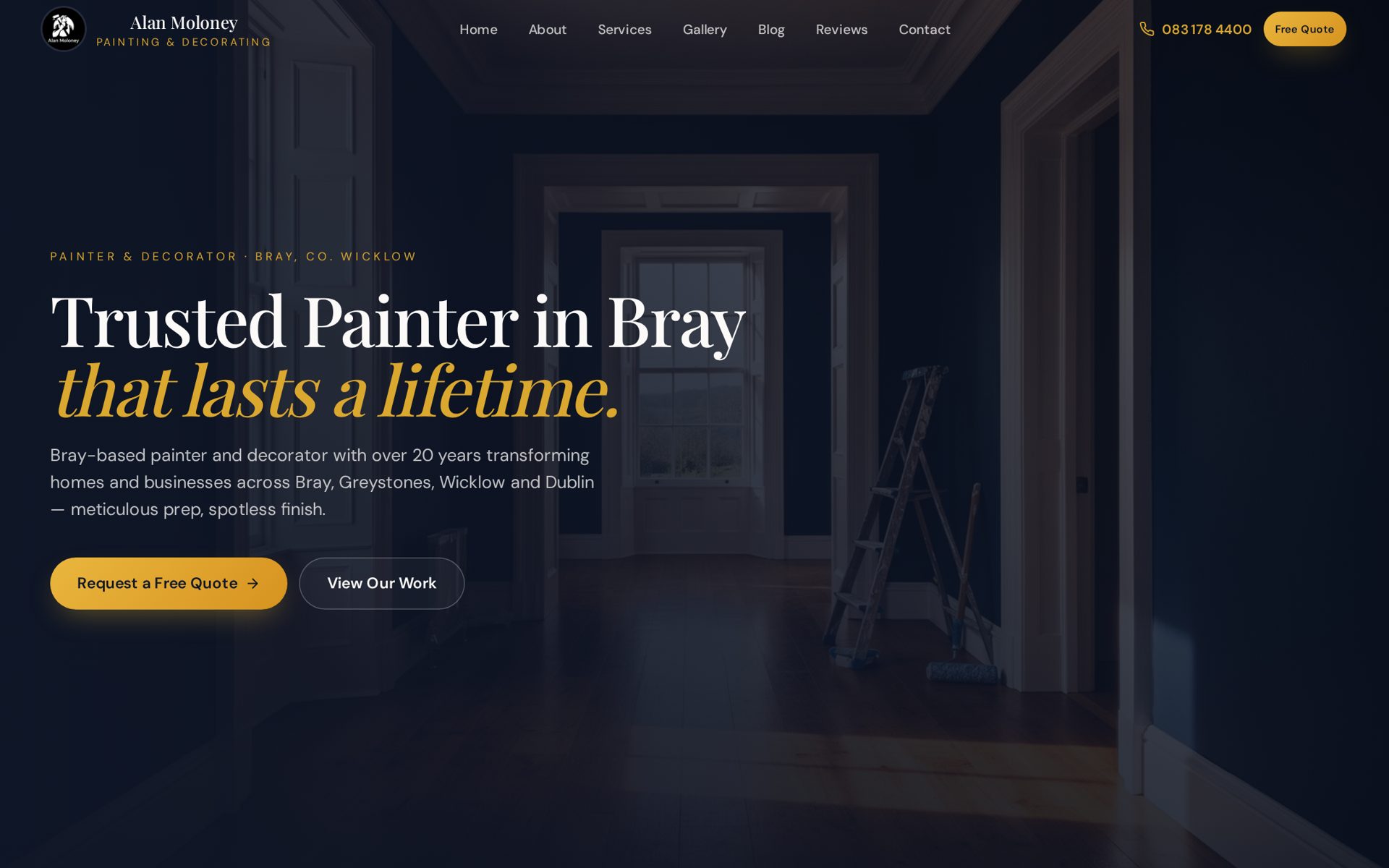 Alan Moloney Painting & Decorating interface preview