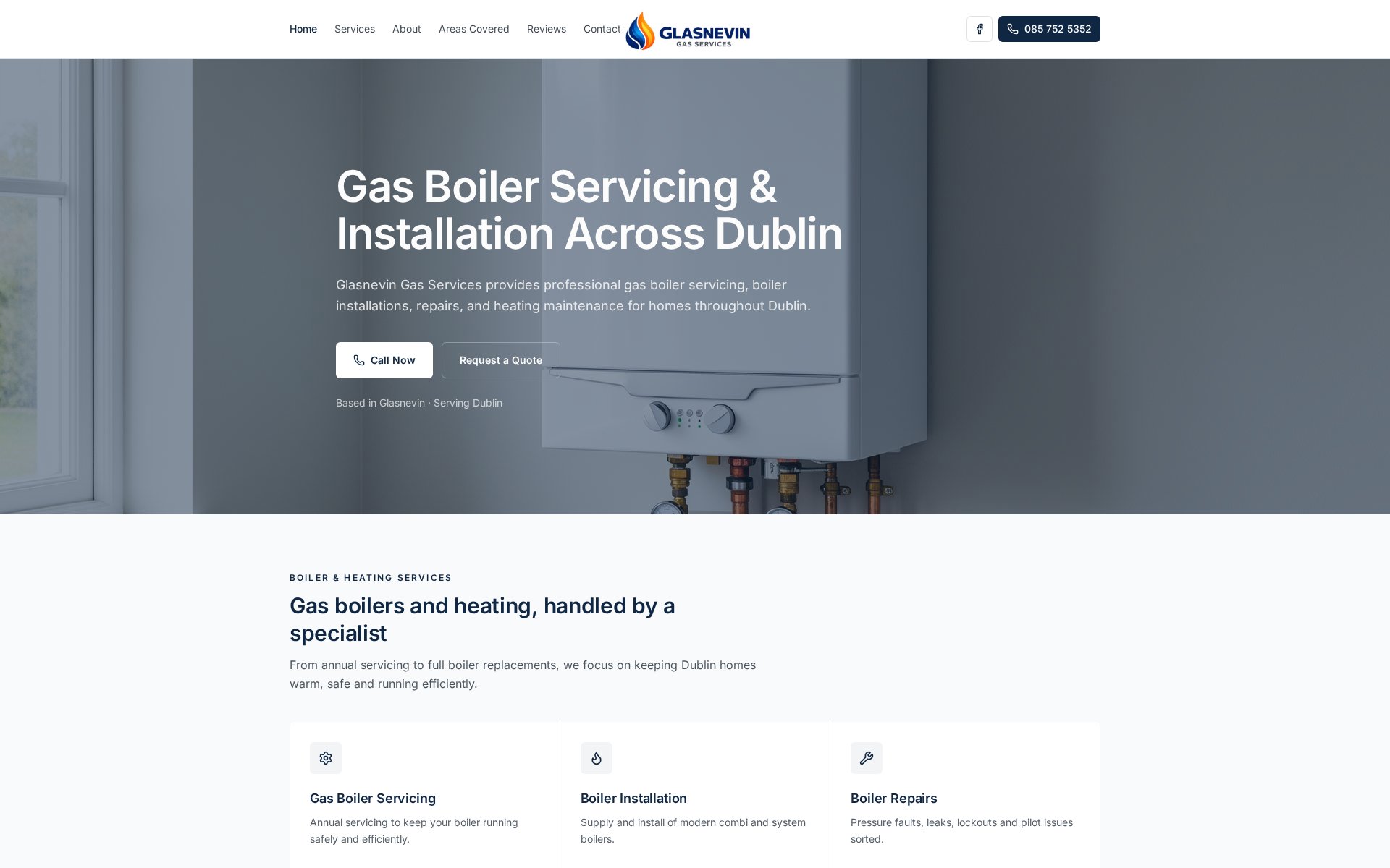 Glasnevin Gas Services website preview