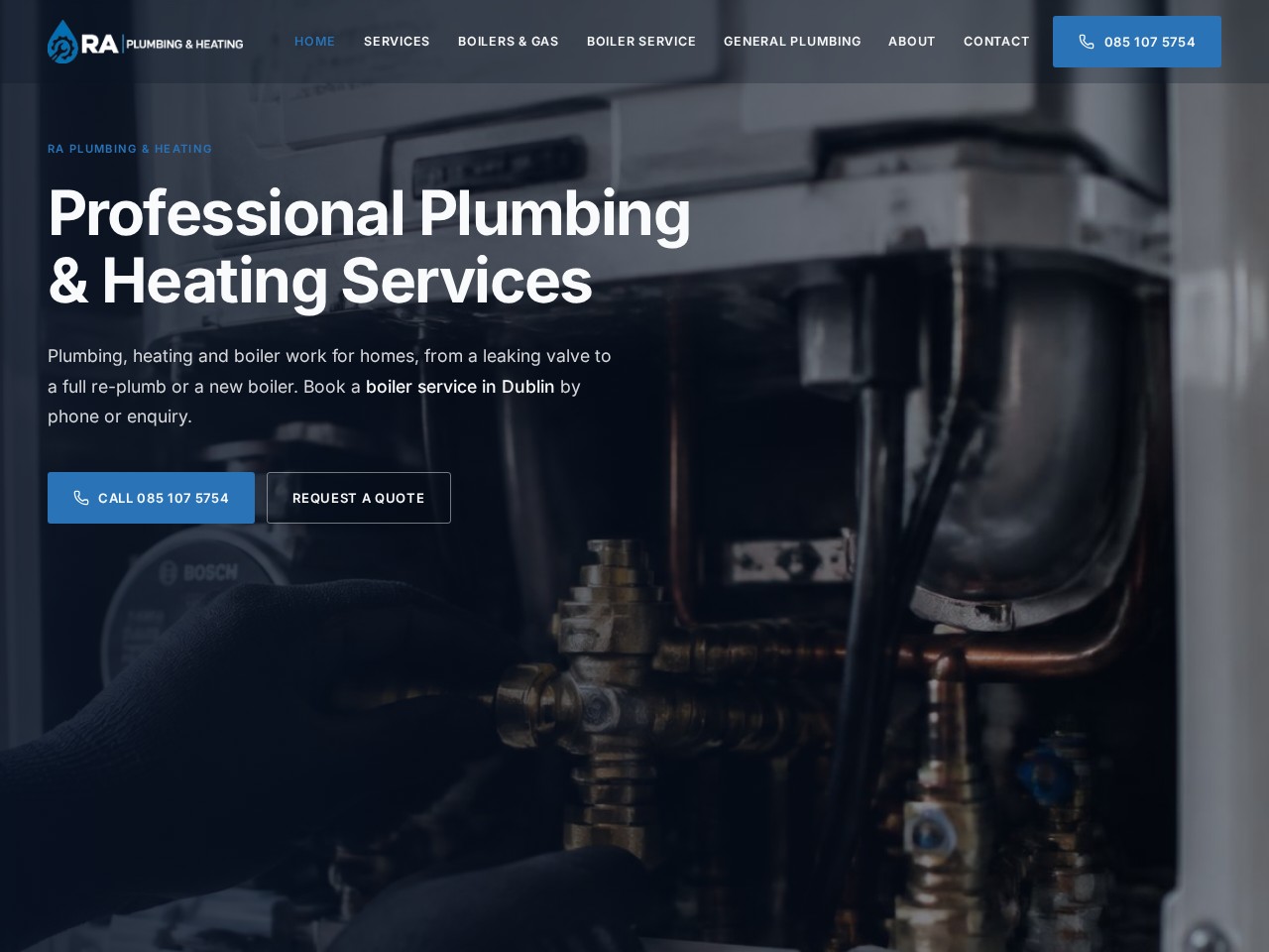 RA Plumbing & Heating interface preview