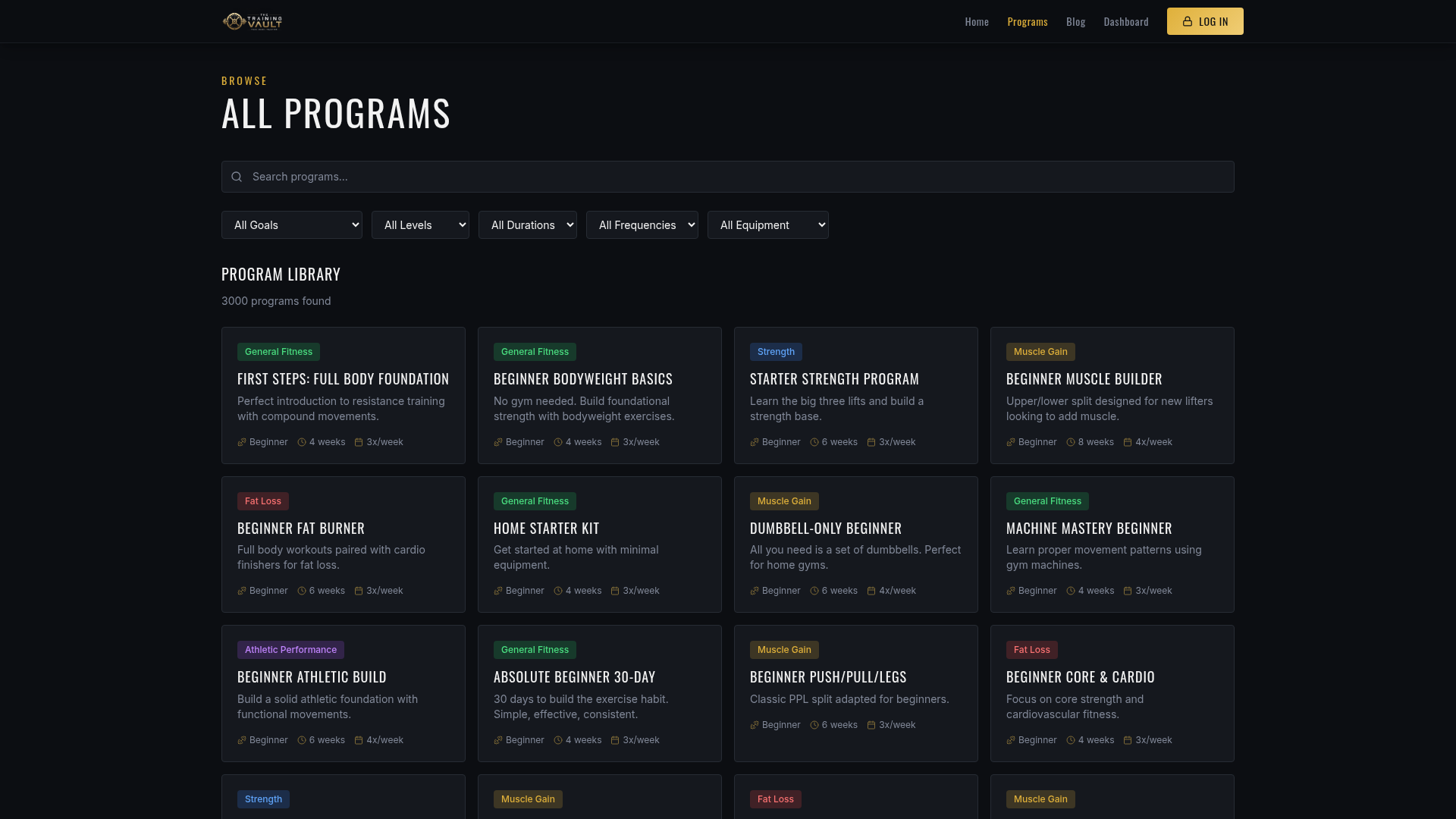 The Training Vault screenshot 2